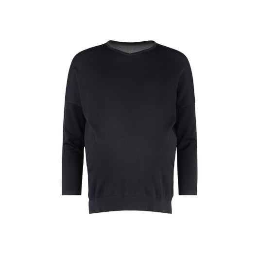 Black Solid Knit Dolman