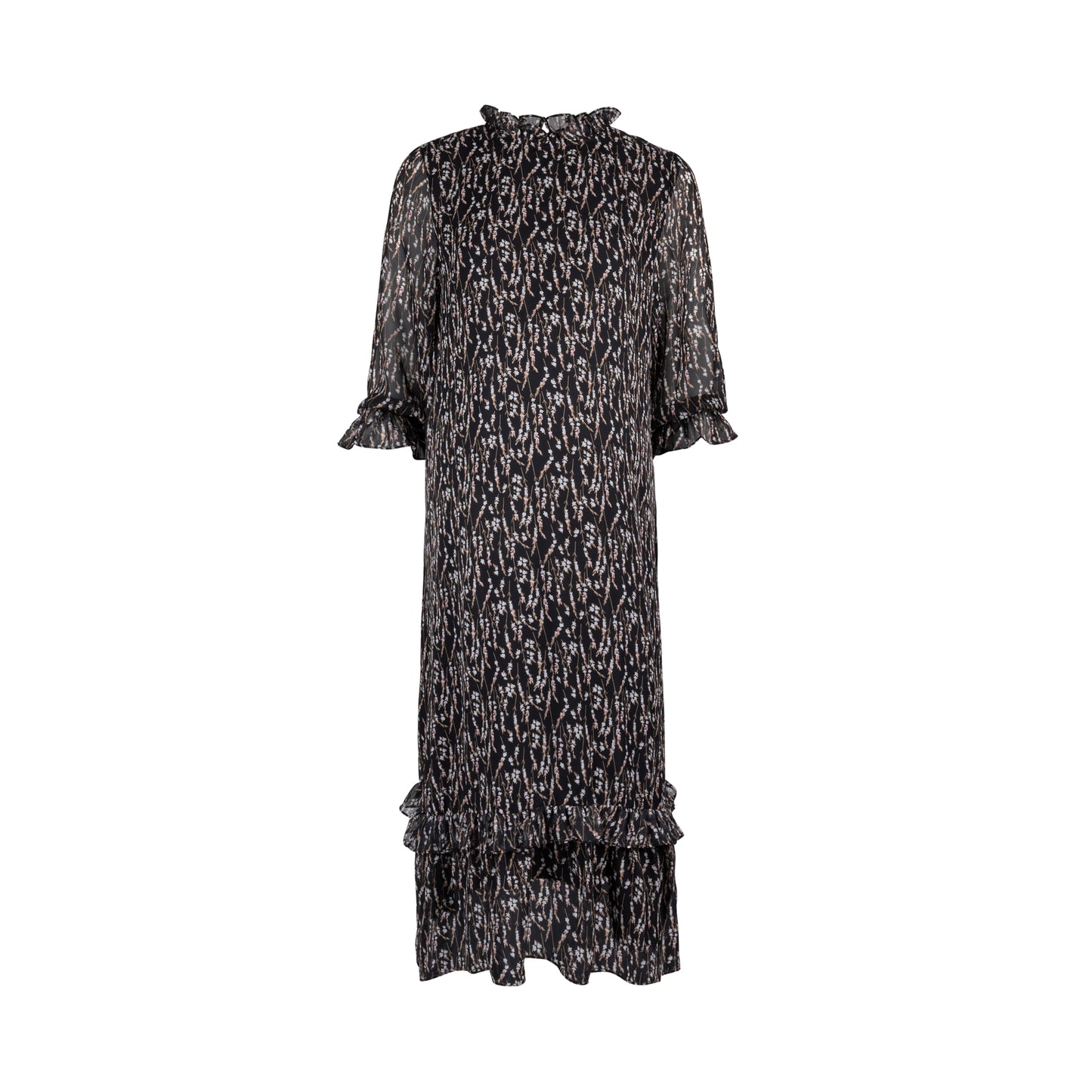 Chiffon Ruffle Dress Printed-Dressy Collection